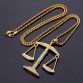 Hip Hop Men Women Rhinestone Justice Balance Scales Necklaces Pendants Golden  stones Chains bling Crystal Jewelry Gifts