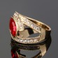 Hot 2017 Top Fashion Red Crystal Ring Gold Color Punk Rock Crystal Rings For Women Love Gift Kinel Vintage Jewelry