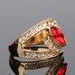 Hot 2017 Top Fashion Red Crystal Ring Gold Color Punk Rock Crystal Rings For Women Love Gift Kinel Vintage Jewelry