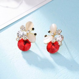 Hot Buy New Design High Quality Elegant Silver Plated Blue Opal Crystal Earrings Lovely Rhinestone Butterfly Earring oorbellen