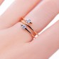 Hot Sale ITALINA Brand Rose Gold Color Jewelry Lady 2 Stone Austrian Crystal Wedding Rings for Women Top Quality Gift For Lover