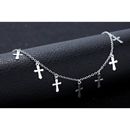 Hot Sale Promotion 2017 New Fashion Cross Design 925 Sterling Silver Anklets for Women Jewelry Christmas Gift Drop Shipping