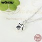 Hot Selling 925 Sterling Silver Cute Dazzling Mouse Cartoon Pendant Necklaces for Women Girl Authentic Fine Jewelry Gift CQN068