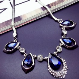 Hyperbole Big Chokers Necklaces Fashion Brand Luxury Temperament Fine Jewelry Women Water Drop Crystal Pendant Necklace