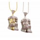 Iced Out Hip Hop Cool Hot Brand YELLOW Gold colors cz Guy Pendant Long Necklace Chain Jesus bling micro pave necklace