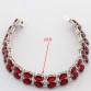 Imitated Red Garnet 925 Sterling Silver Water Drop Jewelry Sets For Women Necklace Pendant Drop Earrings Rings Bracelet
