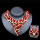Indian jewelry nigerian beads necklaces gold color  necklace and earrings  bridal jewelry sets six colors free shipping