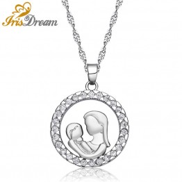 IrisDream Gold Silver Pendant Necklace for Women Girl Party Statement Pendants Necklaces 925 Silver Jewelry Mother's Day Gift