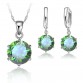 JEXXI Classic Bridal Wedding Jewelry Set For Women 925 Sterling Silver Crystal Necklace Earrings Sets For Engagement 7 Colors