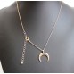 JOOLIM Jewelry Wholesale/2017 Simple Gold-Color Crescent Moon Pendant Necklace Fashion Jewelry Design Jewelry
