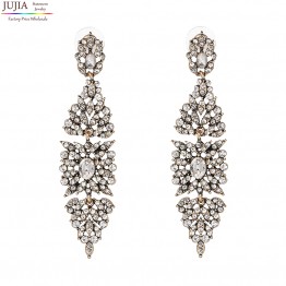 JUJIA wholesale New 2017 good quality Trend fashion women crystal vintage statement Earrings for women jewelry