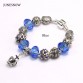 JUNESNOW 2017 New Design Purple Crown Beads fit Original Charm pan Bracelet With Heart bead for Women Jewelry ZY1501