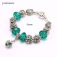 JUNESNOW 2017 New Design Purple Crown Beads fit Original Charm pan Bracelet With Heart bead for Women Jewelry ZY1501