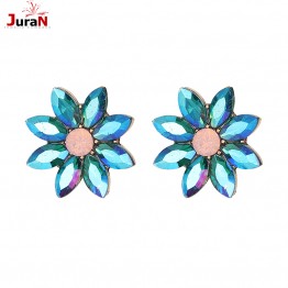 JURAN HOT SALE 2017 Luxury Retro Crystal Stud Earrings with opal Stone Women Fashion Trend Statement Jewelry For Women  J50059
