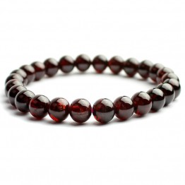 January Birthstone Natural Garnet Bead Bracelet Claret-red Handmade Pulseras Stretch Cord  Jewelry wholesale