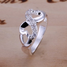 Jewelry Infinity Rings Forever Love Cubic Zirconia Anniversary Promise Ring Silver Color For Women Gift Wedding Accessories