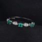 JewelryPalace 3 stones Round Created Emerald Engagement Wedding Rings For Women Genuine 925 Sterling Silver Fashion Fine Jewelry
