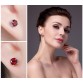 JewelryPalace Round 1.2ct Natural Red Garnet Earrings Solid 925 Sterling Silver Earring Stud 5X5mm Fashion Jewelry High Quality