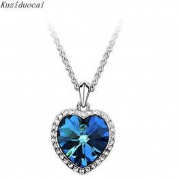 K New Fashion Fine Jewelry Rhinestone Crystal Ocean's Heart Titanic Clavicle chain Necklaces & Pendants For Women N-64
