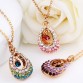 Kuziduocai 2017 New Fashion Fine Jewelry 4 Colors Dazzling Gold Color Crystal Angel Teardrop Necklaces & Pendants For Women N-94