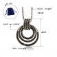 LEEKER Vintage Hollow Big Round Circle Pendant Long Necklace With Black Cubic Zirconia For Women Jewelry 92017 LK3