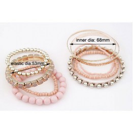 LEMOER Designer Bohemian Candy Color Multilayer Beads Bracelet Bangles jewelry for women 2017 gift pulseras mujer wrist band