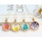 LIEBE ENGEL Women Jewelry Collares Dried Flowers Glass Necklace&Pendant Gold Vintage Long Chain Necklace Summer Fine Jewelry