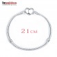 LZESHINE 2016 Hot Silver Love Snake Chain Fit Pan Charm Bracelets & Bangles Jewelry Gift For Men Women 17-21cm br1