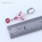 L&B Lady 925 silver jewelry sets Pink crystal white zircon Bracelet Necklace Pendant long Earrings Chain for women