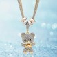 LongWay Gold Color Long Crystal Bear Pendant Necklace For Women 2017 New Design Necklace & Pendant Trendy Jewelry SNE140166