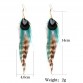 Lureme Native American Jewelry Multicolor Pheasant Feather Pendant Long Earrings for Women (er005513)