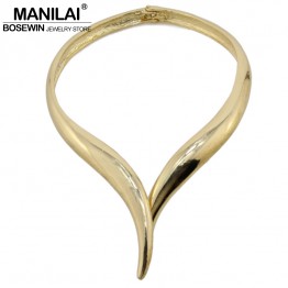 MANILAI Brand Snake Design Bib Choker For Women 2017 Zinc Alloy Big Torques Collar Statement Necklace Maxi Chocker Collier femme