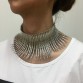 MANILAI Fashion Indian Bending Alloy Big Torques Statement Necklaces 2017 Steampunk Jewelry Collar Choker Necklace For Women