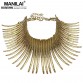 MANILAI Fashion Indian Bending Alloy Big Torques Statement Necklaces 2017 Steampunk Jewelry Collar Choker Necklace For Women