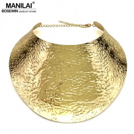 MANILAI Fashion Metal Big Torques Statement Necklaces For Women 2017 Large Collar Choker Necklace Boho Design Steampunk Jewelry