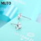MUTO New 925 Sterling Silver Heart Fashion Girl Stud Earrings Women Fine Jewelry SVED4060 Certificate Number: 10170519756