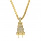 Mens Iced Out Bling Bling Plug Pendant Necklace Gold Silver Color Charm Micro Pave Full Rhinestone Hip Hop Jewelry