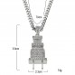 Mens Iced Out Bling Bling Plug Pendant Necklace Gold Silver Color Charm Micro Pave Full Rhinestone Hip Hop Jewelry