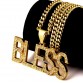 Mens Women  Golden Iced Out God Jesus BLESS Necklaces Charm Crystal Chains bling Pendants Hip Hop Rappers Jewelry Gifts