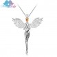 Miss Lady New Gold color Zircon Crystal design Angel wings Necklaces Pendants  fashion necklaces for women 2017 Jewelry ML2504