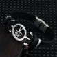 Musical Bracelet  2017 new fashion Design stainless steel Genuine Leather Bracelets For Women Men Charm Jewelry Bangle pulseira