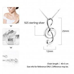 Musical Note Necklaces & Pendants Wedding Jewelry Elegant Women 925 Sterling Silver Necklace Gifts For Her (JewelOra  NE100355)