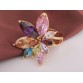 MxGxFam 2016 New Luxury Flower Multicolor Women Ring 18 Gold Color AAA Zircon