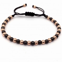 NAIQUBE 2017 New Arrival Diy Design Mix 4MM Copper Beads Men/Women Braided Macrame Bracelets & Bangles Jewelry For Gift