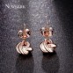 NEWBARK Hot Sale Cute Korean Stud Earrings Twist Love-knot  Rose Gold & Silver Color Women Earings Fashion Jewelry Lovely Design