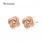 NEWBARK Hot Sale Cute Korean Stud Earrings Twist Love-knot  Rose Gold & Silver Color Women Earings Fashion Jewelry Lovely Design