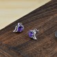 Natural Amethyst Stud Earrings for Women 925 Sterling Silver Earrings Female Small Earrings 2017 Girls Fine Jewelry Brincos 