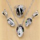 Natural Mystic Rainbow Cubic Zirconia 925 Sterling Silver Jewelry Set For Women Wedding Earrings/Pendant/Necklace/Rings T001