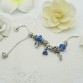New 2017 Original Design Cinderella Dress Charm Bracelets For Women Blue Crystal Beads Fit Pan Bracelets & Bangles
