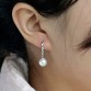 New Arrival 925 Sterling Silver Shining CZ Crystal Pearl Ear Studs Earrings Jewelry Joyme Jewelry